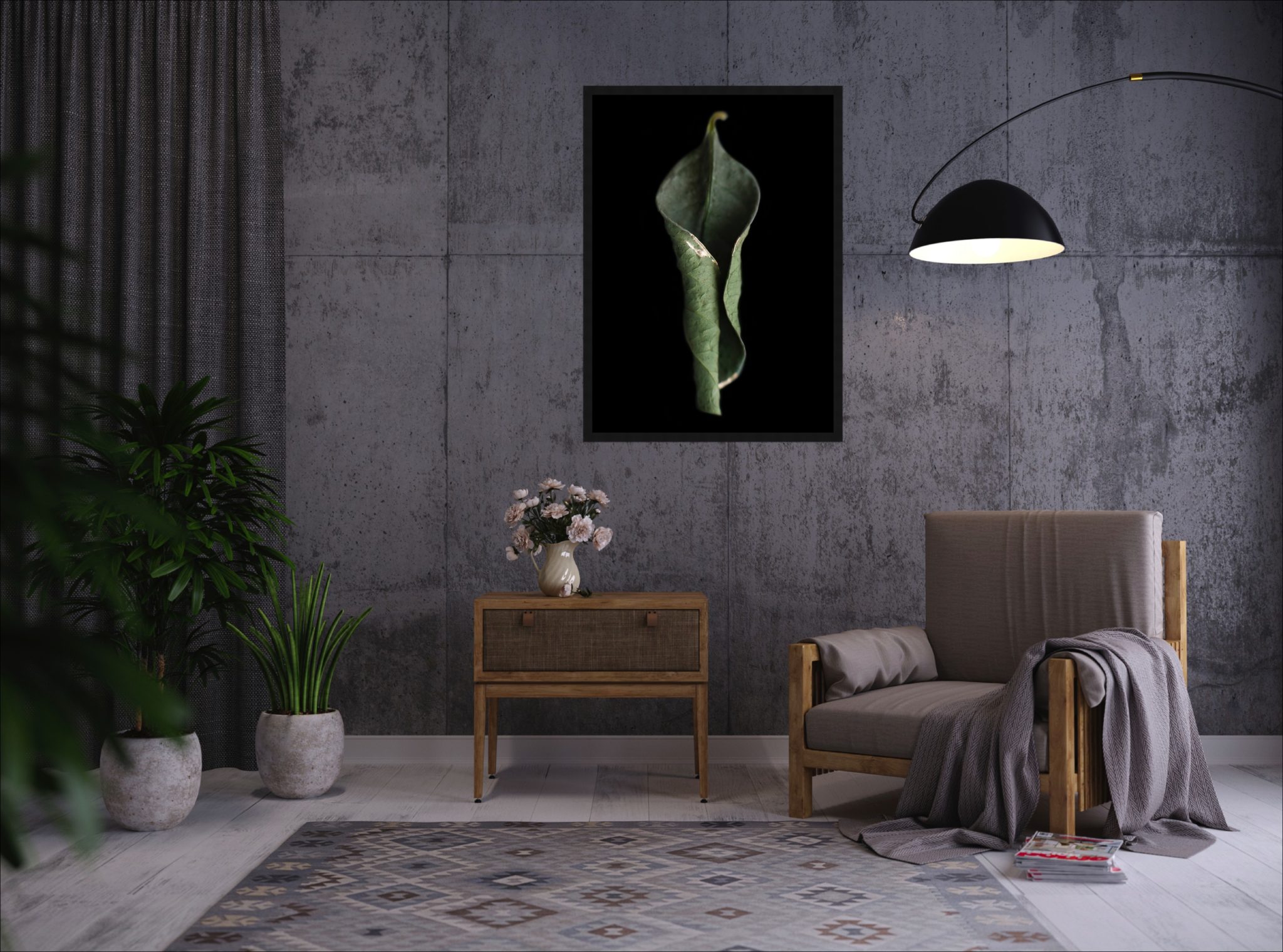 empath art in a room with dark walls