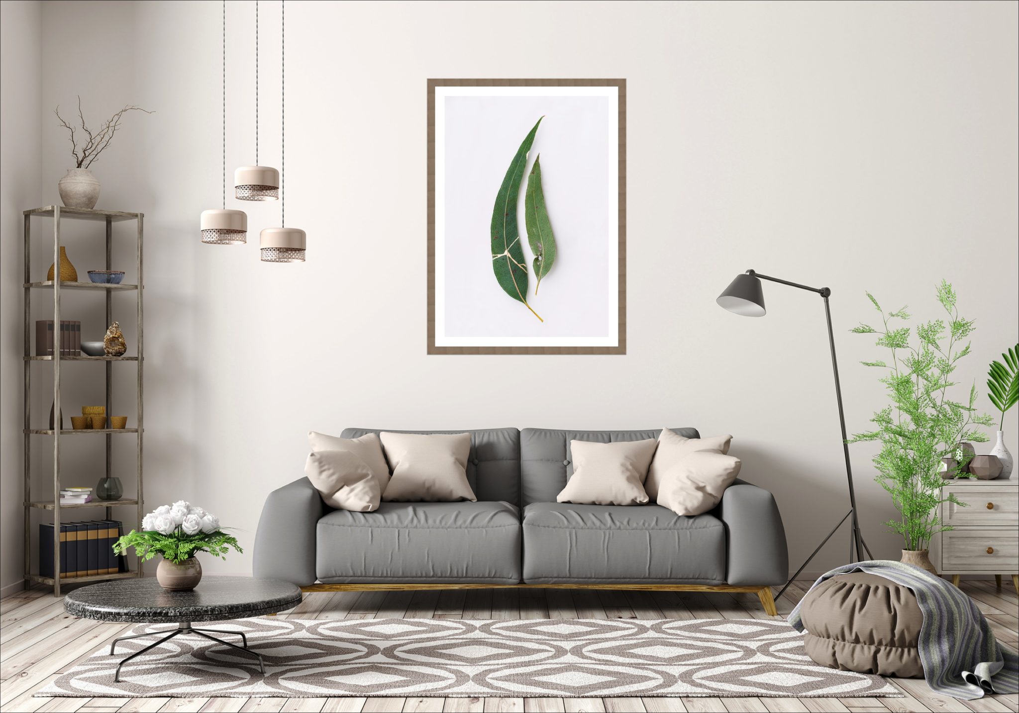 Kintsugi Art shown framed on a wall