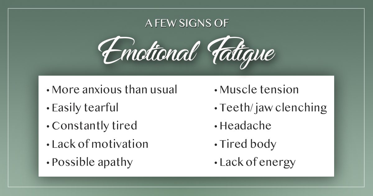 Symptoms of emotional fatigue